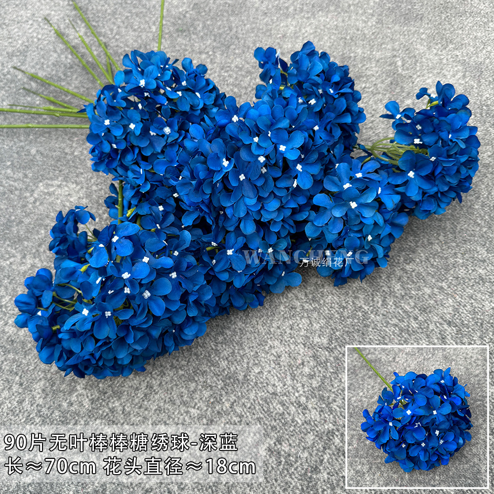 90 pieces of leafless lollipop Hydrangea-sapphire blue