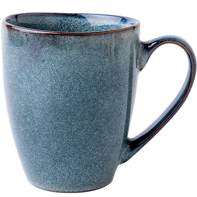 Amazon azul horno a taza taza de agua de cerámica personalidad taza de estilo europeo retro taza de café irregular al por mayor