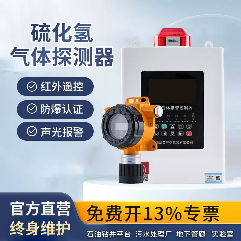 硫化氢气体浓度报警器检测仪 H2S固定式工业防爆泄漏监测有毒有害