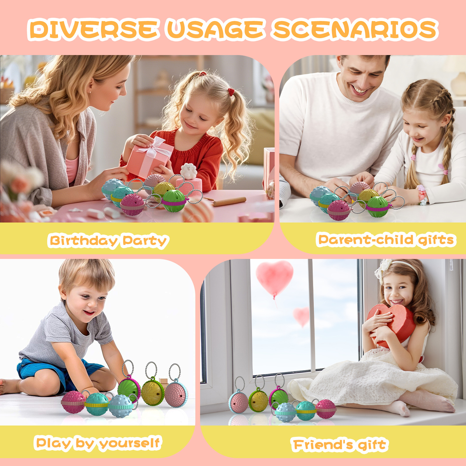 Silicone transfronterizo 3D pellizco pellizco Fidget Toys bola de descompresión sensorial árbol de Navidad pequeño colgante regalo llavero