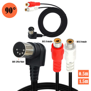 90&deg;�� 5оDIN���D2RCAɏ��ĸ��ʽ���l�O���D�Ӿ�5Pin Din MIDI