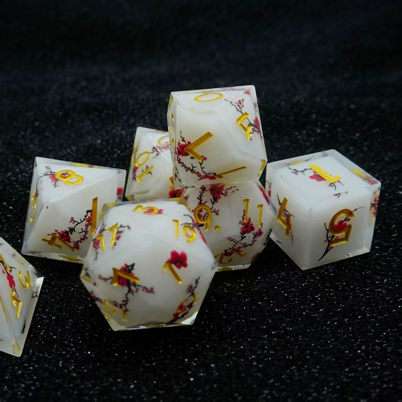 Игральные кости из 7 кубиков из смолы DND Dragon с Downtown Multihedral COC Run Team RPG RPG