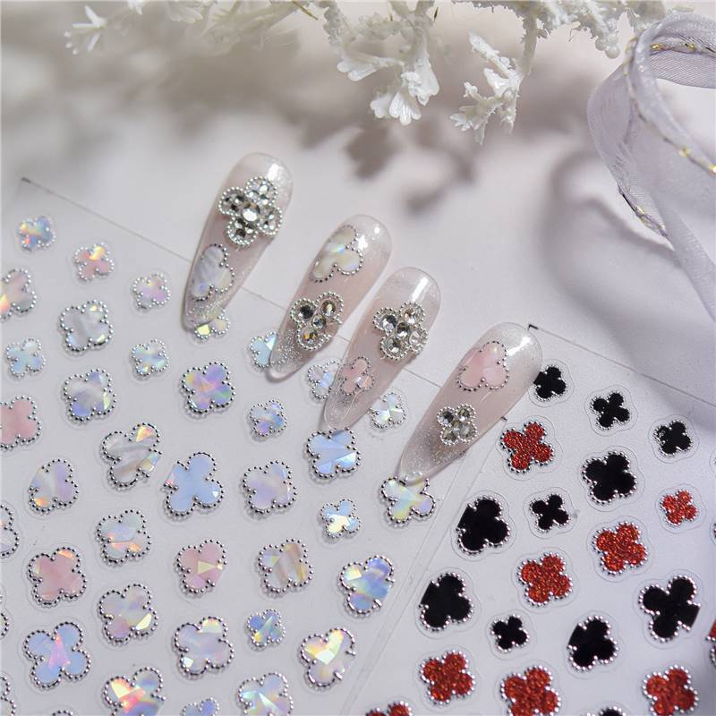 High-End Four-Leaf Clover Nail Stickers New Embossed 3D Stereo Ins-Style Metal Light Luxury Nail Decoration Stickers High-End Four-Leaf Clover Nail Stickers New Embossed 3D Stereo Ins-Style Metal Light Luxury Nail Decoration Stickers