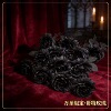 Cross -border full black simulation rose silk flower silk flower Halloween ghost festivals dressing fake flowers, fake, dark dark fake flower series
