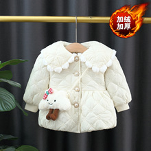 童装女宝宝冬装外套小女孩棉服女童棉衣洋气儿童卡通棉袄送包4903