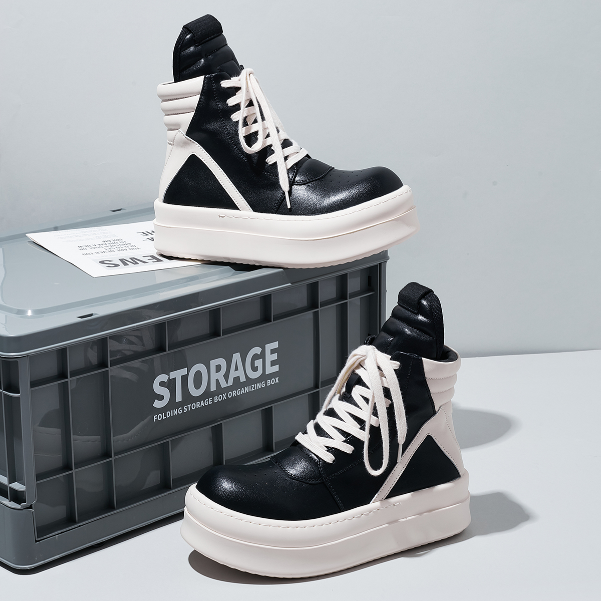 High-Top Sneakers for Men and Women, American-Style Triangle High Street Niche New Platform Couple Shoes