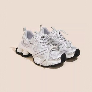 Lin Yun's Same Style Xinghe Ion Torre Shoes 2025 New Spring Mesh Joker Increased silver Leisure sneaker