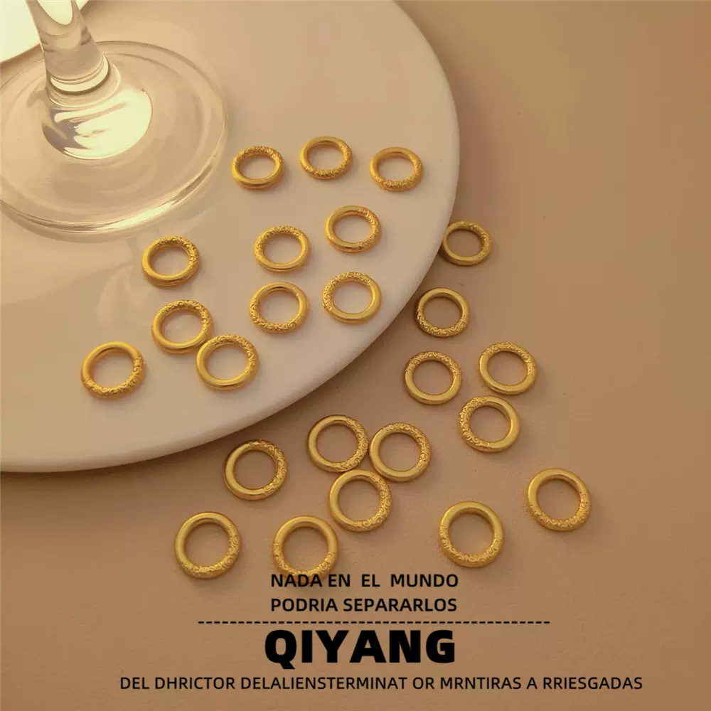 古法沙金色亚金乾坤圈金箍圈diy饰品配件项链手链跑环素圈麻花圈