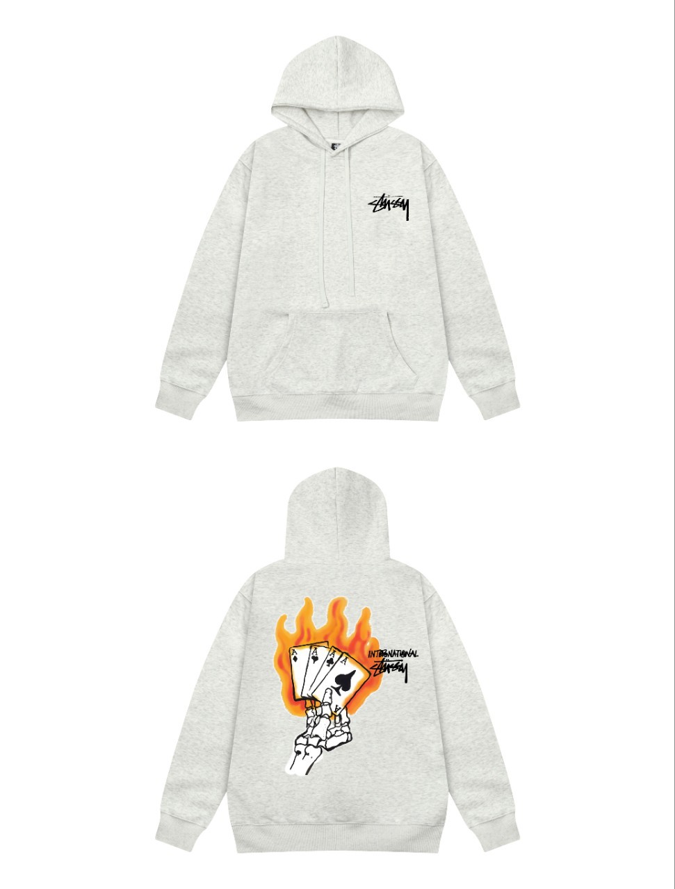 해골 손 카드 놀이 밝은 회색