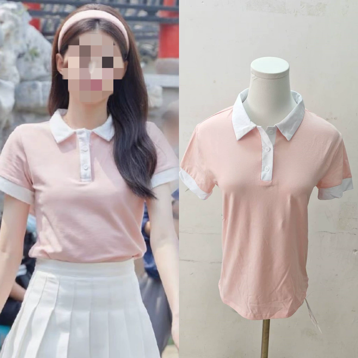 Розовая футболка с короткими рукавами Meng Detective Sun Yi, женская Свободная рубашка-поло, уменьшающая возраст, топ, Новинка лета 2022