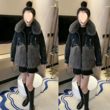 羽绒棉服牛仔服大衣2025冬季新款大码网红洋气皮显瘦外套女