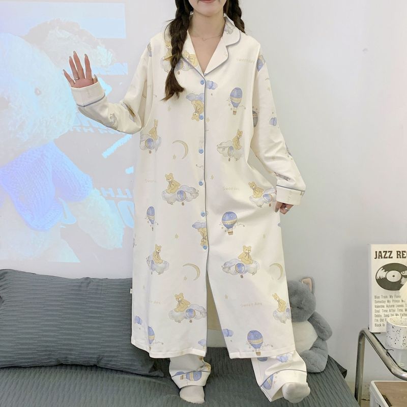婧麒产妇待产裙孕妇秋冬季纯哺乳睡衣棉产后月子服连衣裙带裤子女|undefined