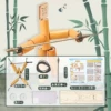 Bamboo wooden storage box, metal weapon
