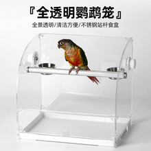 亚克力鹦鹉桌面鸟站架金属站棍训练磨爪厕所站台玄风和尚牡丹小太