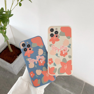 Apple 15 Phone Case Japanese Girl Wildflower Phone Protective Cover Cross-Border Hot-Selling Small Batch Customization Wildflower Pattern