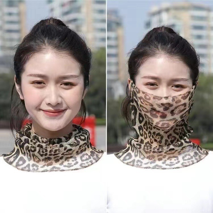 Cuello de orejas de alambre de oro para mujeres primavera y verano universal protector solar cuello de cuello multifuncional velo de cuello de cubierta de cabeza de seda pequeña bufalla