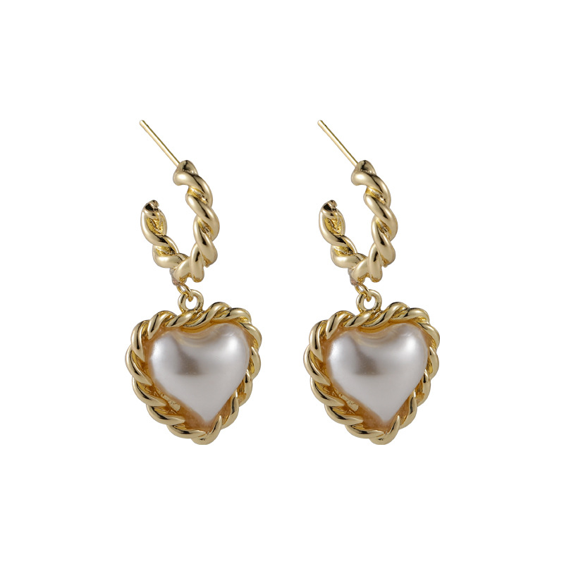 Fashion Heart-shape Pearl Alloy Earrings Wholesale display picture 30