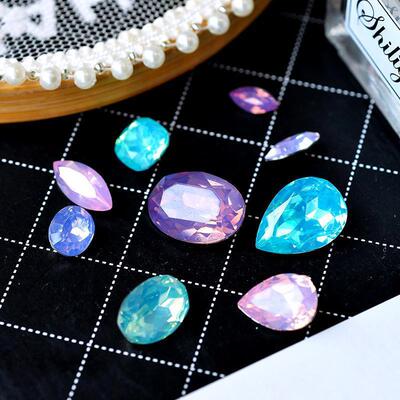 Drop Horse eye Oval Square white Resin Diamond Special-shaped gemstone Hairdressing Nail enhancement DIY Jewelry decorations