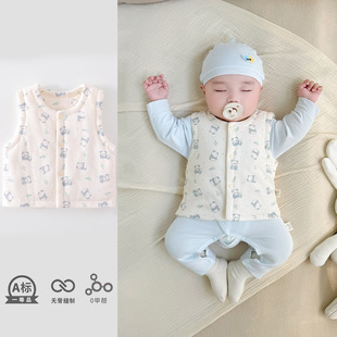Baby Cotton Quilted Vest 0-1 Year Old Newborn Thickened Warm Vest Baby Quilted Waistcoat Winter Belly Protector