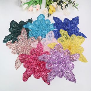 White Multi-Layered Beaded Sequin Corsage Fabric Patch for Clothing and Dress Accessories Decoration Wholesale Rose Flower Cross-Border Hot Sale