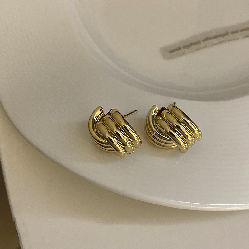 欧美跨境金属风几何耳钉时尚个性气质耳环简约百搭耳饰小众高级感|undefined