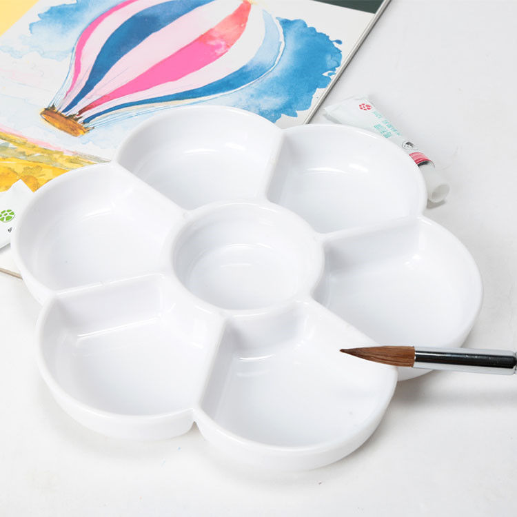 Ink Disc Ceramic Ink Butterfly Chinese Painting Pigment Palette Multifunctional White Imitation Porcelain Anti-fall Student Painting Disc Wholesale