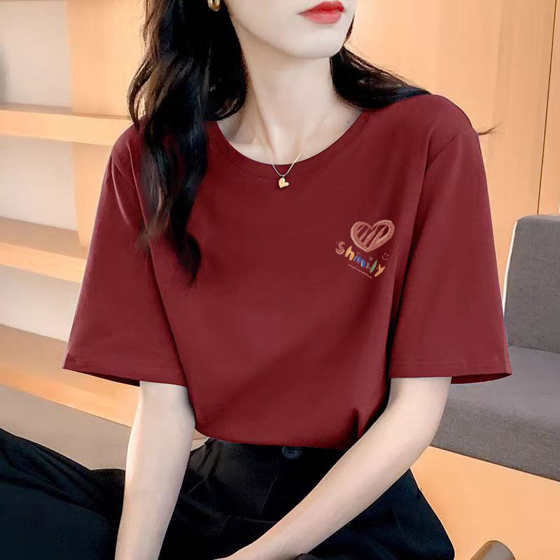 純綿半袖tシャツレディース2025夏新作ファッションブランド|undefined