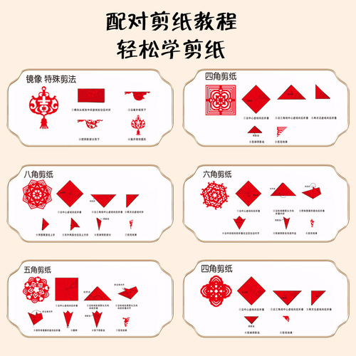 2024 New Year Paper-cut Children's DIY Handmade Primary School Window Decoration Semi-finished Production Materials Year of the Dragon Paper-cut