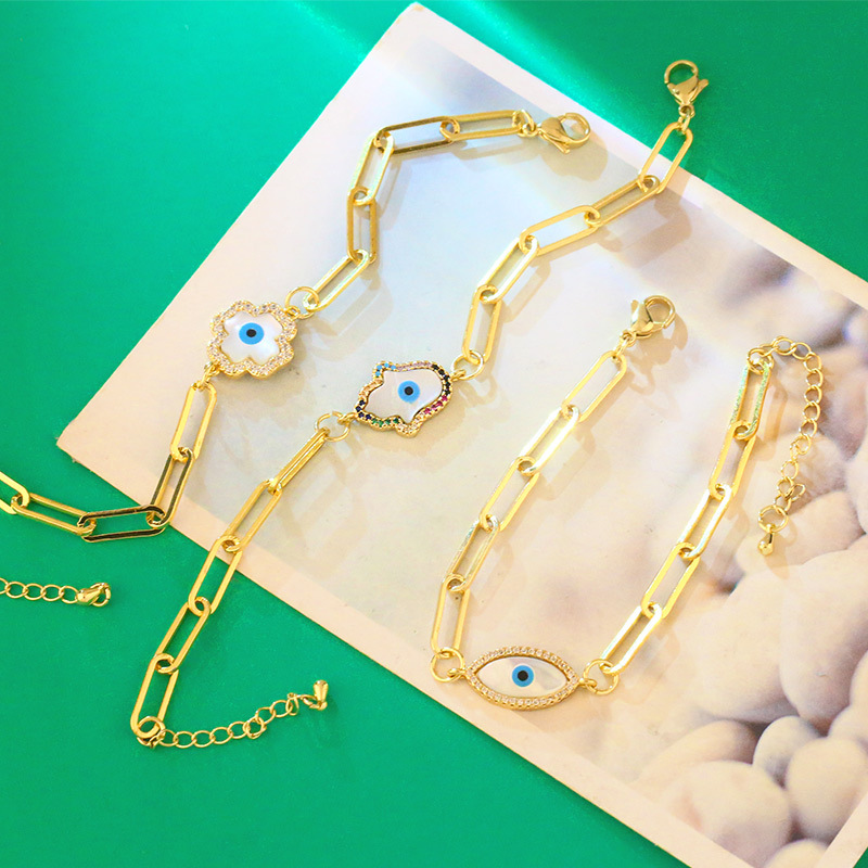 fashion cold wind bracelet inlaid zircon palm demon eye bracelet female