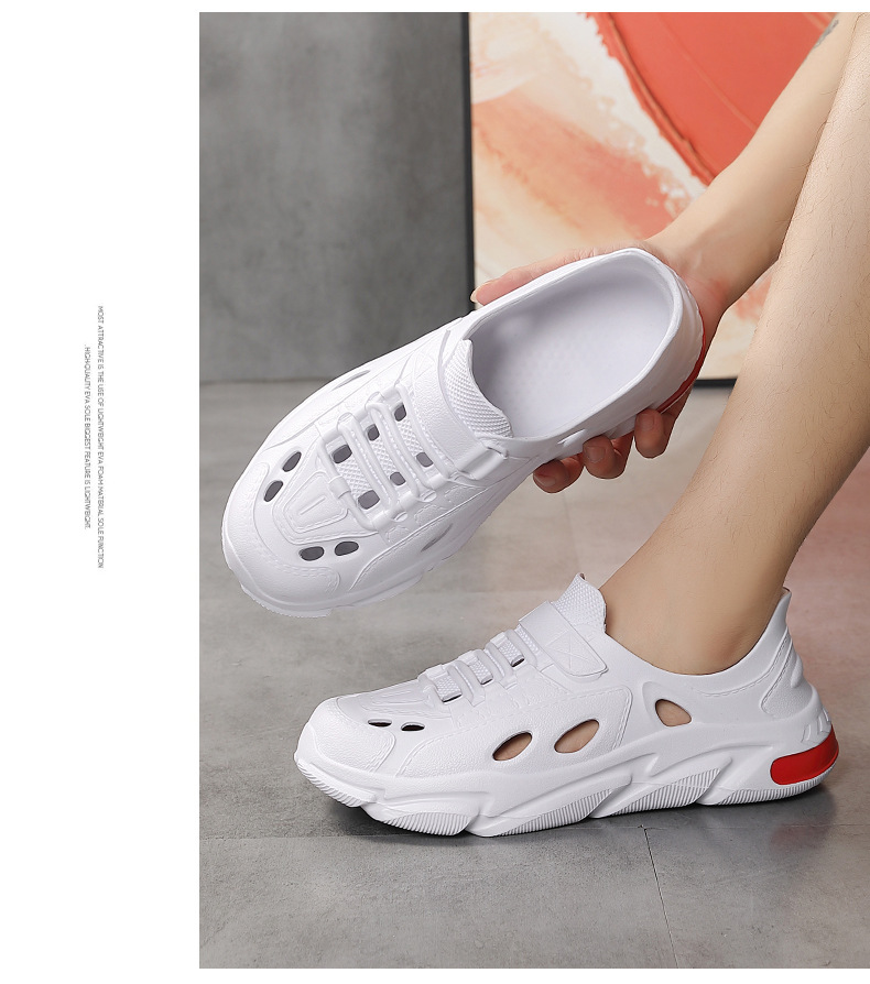Men's Perforated Summer Sandals Lightweight Beach Slippers_voghion.com