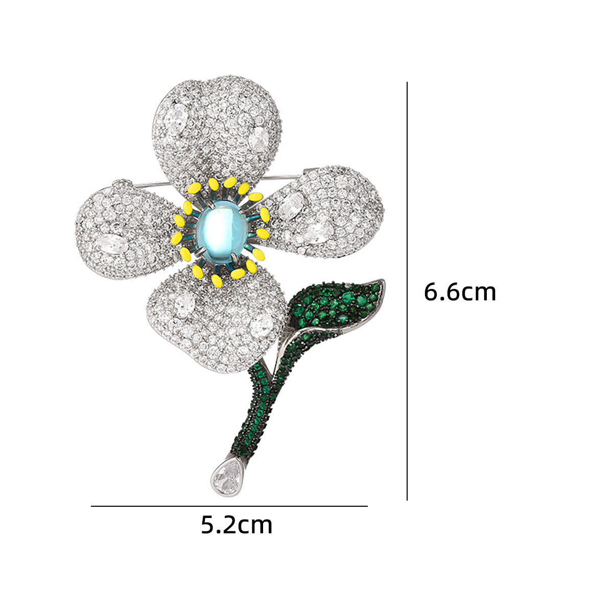 IG Style Shiny Leaf Flower Copper Plating Inlay Zircon Unisex Brooches display picture 1