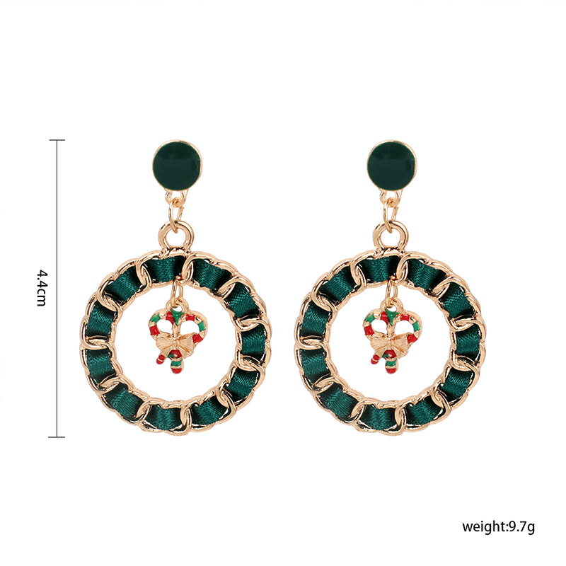 Fashion Hand-made Winding Ribbon Geometric Big Circle Christmas Earrings Wholesale display picture 1