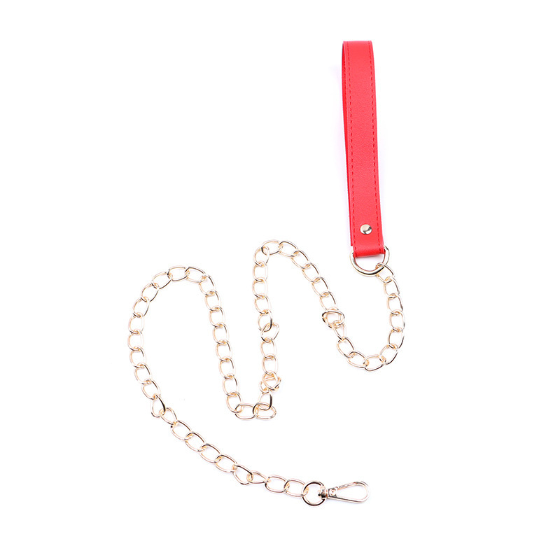 PU Bow Collar and Leash Set with Bell, SM Bondage Training Prop — detail image 14