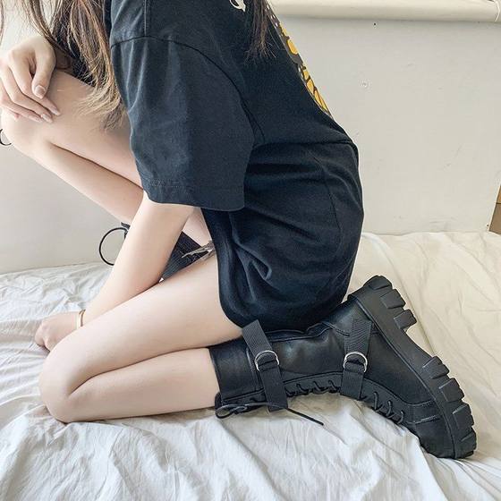 Spring and Autumn 2024 New Western Style British Style Increased Thick Bottom British Style Leg Shown Thin plus size Martin Boots cos Women