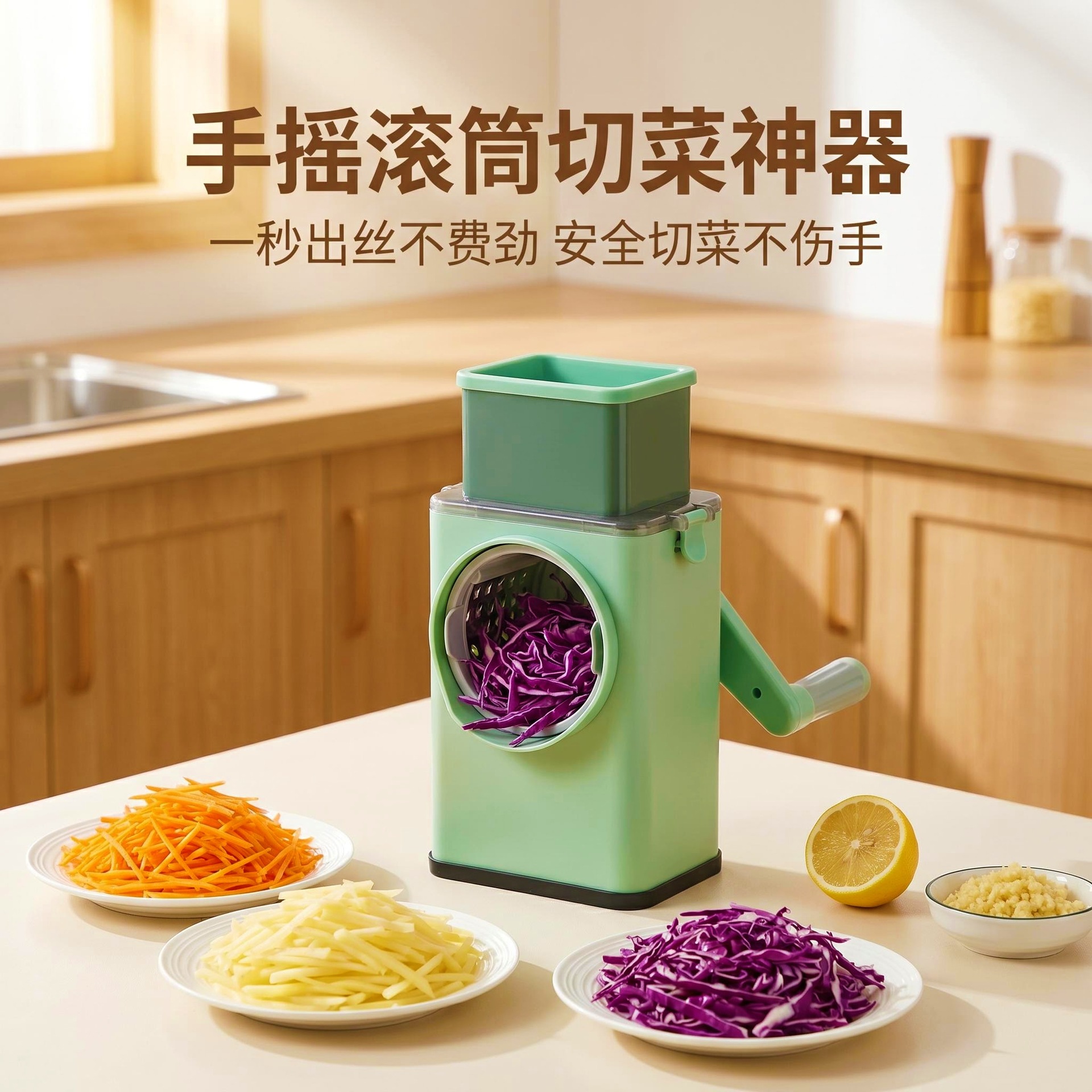 Baofeng Vegetable Cutter Household Multifunctional Drum Grater Potato Shredder Slicer
