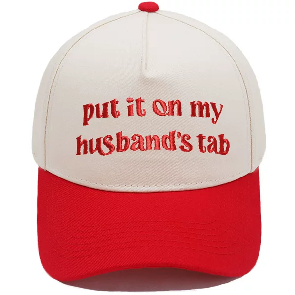Cross-border Put it on My Husbands tab embroidery color matching hard top baseball cap men's and women's casual hat