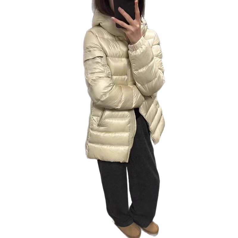 高版本高品质现货M家2025爆款新款女士中长收腰连帽羽绒服外套|undefined