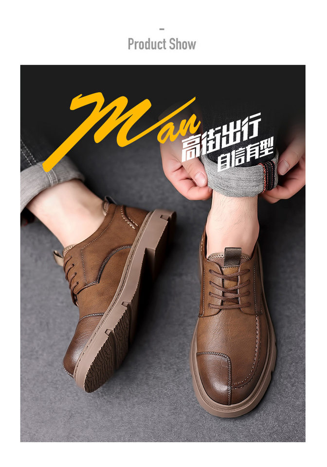 Giày da nam phong cách Anh đa năng, giày lười da thật gót thấp 1-3 cm — GX2371 màu nâu, GX2371 màu đen chi tiết 25