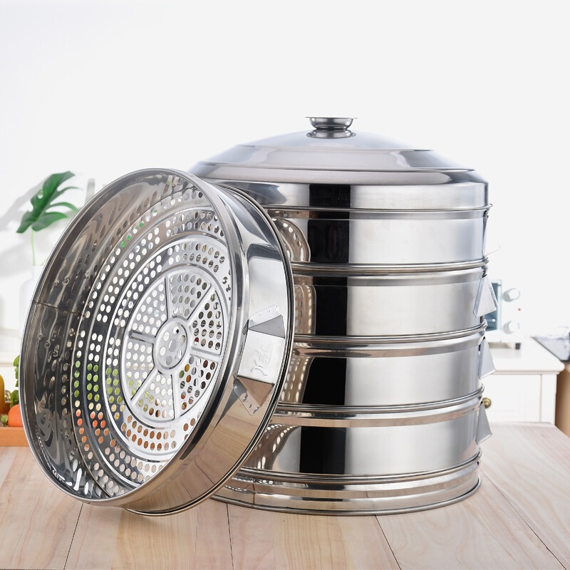 Large Stainless Steel Steamer, Multi-Layer Steamer for Canteens, Commercial Steamer, Steaming Rack, Steaming Tray, Bun Steamer, Hotel Steamer