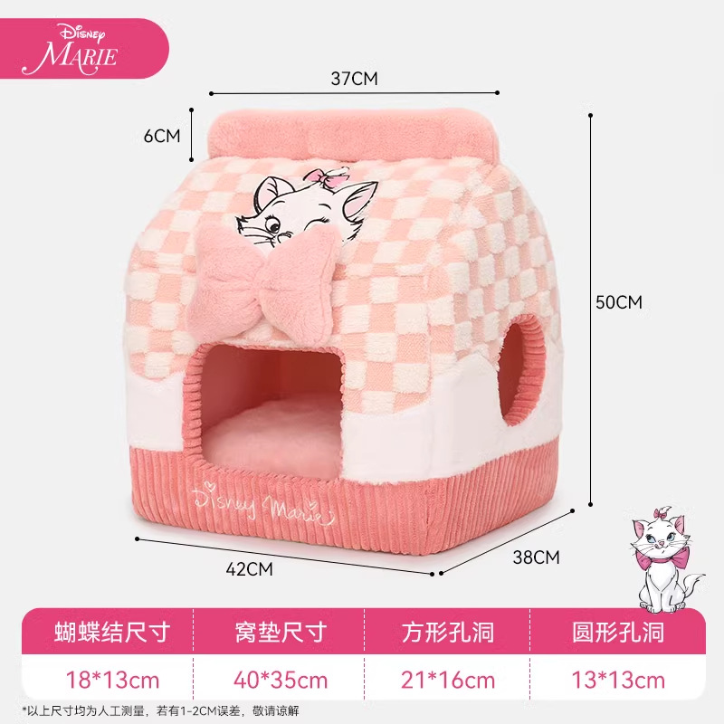 Disney Mary Cat series gatos cerrados invierno calentamiento grueso mascota seguridad gato cama invierno