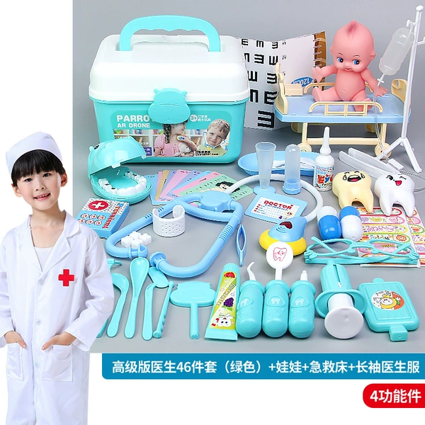 Green doll, doctor uniform, 46 pieces