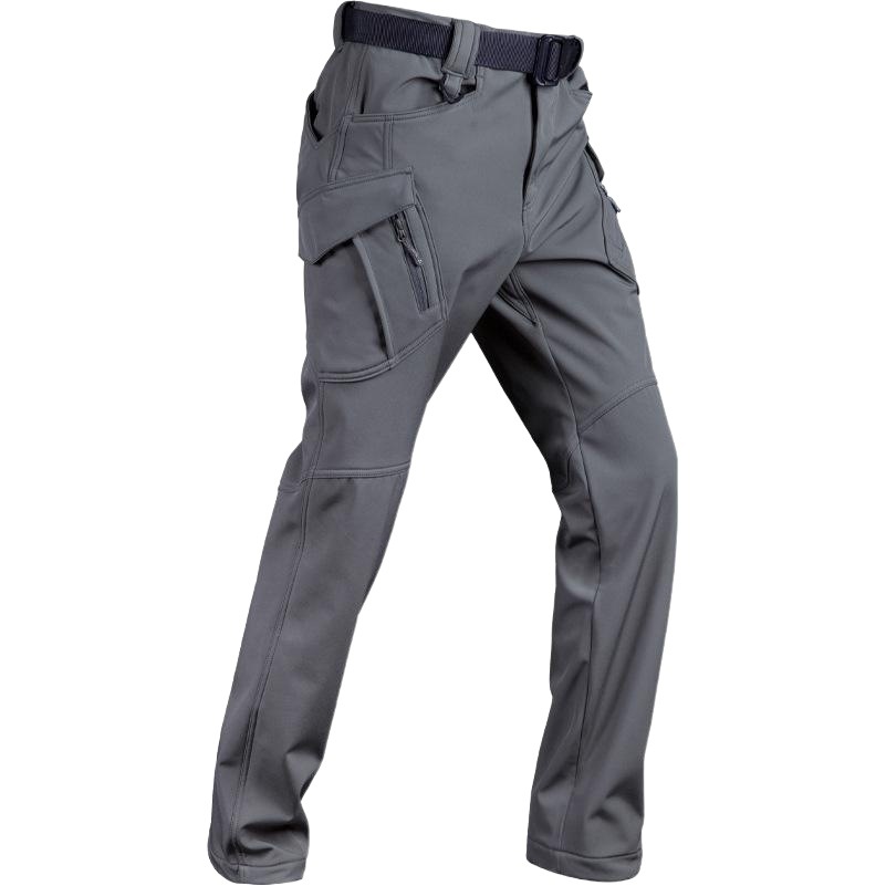 Angken Winter Fleece-Lined Softshell Tactical Pants for Men, Windproof Ix9 Military Enthusiast Outdoor Cargo Pants, Stretchy Straight-Leg Training Pants