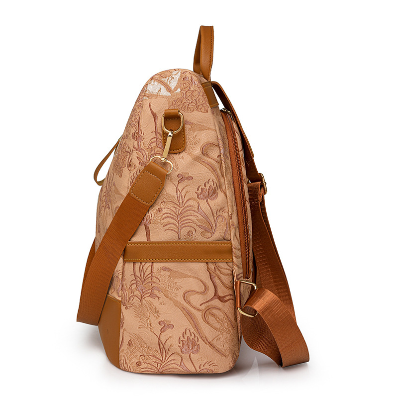 2024 nueva mochila antirrobo casual de todo fósforo para mujer, bordado de moda, mochila multifuncional de viaje al por mayor