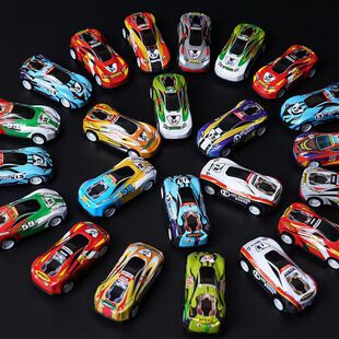Tin Car Alloy Car Tin Racing Sports Car Car Model Gift Pull-Back Car Small Toy Scooter
