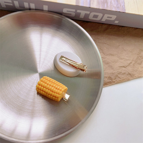 Cute simulation food hairpin wholesale funny large buns candy heart egg corn girl heart hairpin side clip student