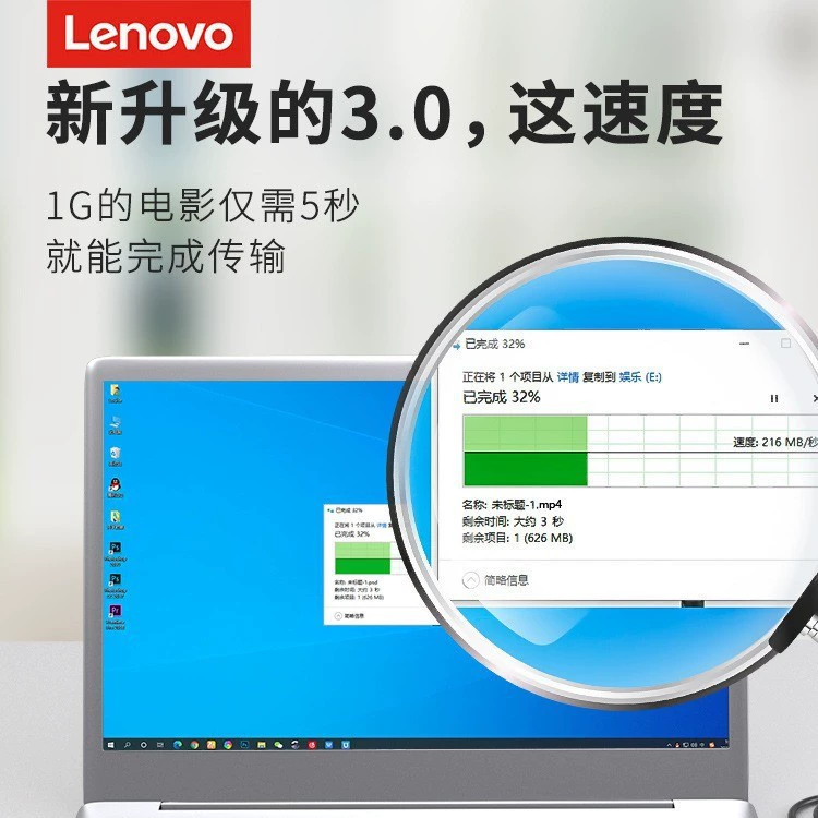 Подходящий для Lenovo usb3.0 четырехпортовый хаб ноутбука разветвитель HUB настольный развёртывающий кабель