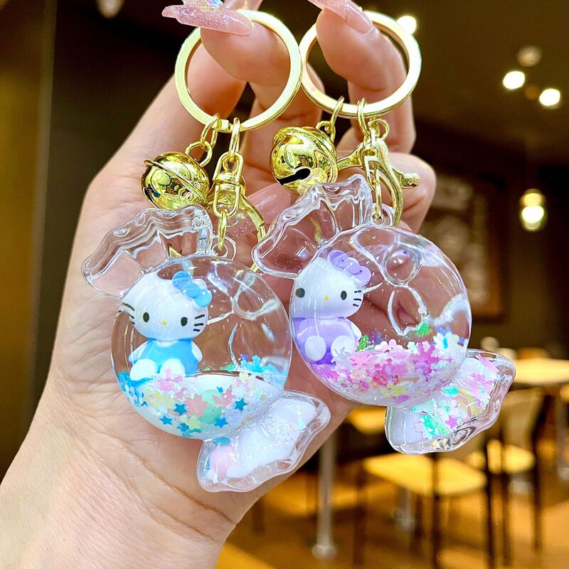 Cartoon Oil-Filled Floating Cat Liquid Quicksand Bottle Kt Cat Keychain Cute Trendy Car Key Candy Pendant Cartoon Oil-Filled Floating Cat Liquid Quicksand Bottle Kt Cat Keychain Cute Trendy Car Key Candy Pendant