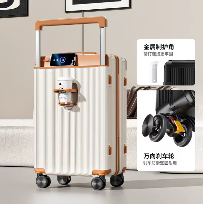 New Wide-Handle Trolley Suitcase 20inch Travel Suitcase Trolley Case 24inch Suitcase with Silent Universal Wheels and Combination Lock