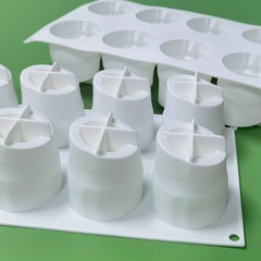 藝高8連竹子慕斯蛋糕模具DIY香薰蠟燭硅膠模具手工皂磨具