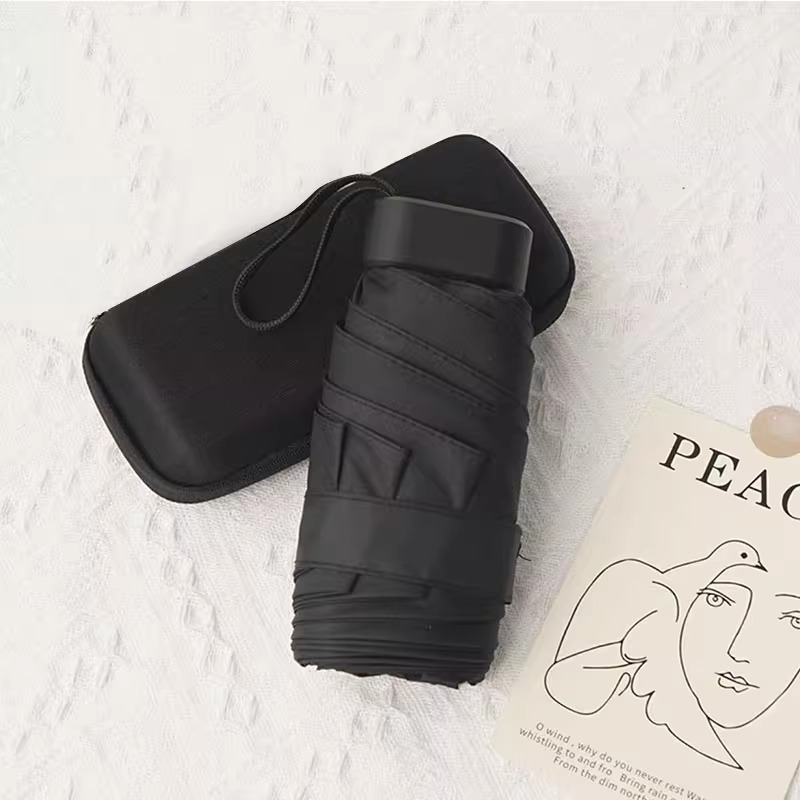 Luz natural de vinilo ligera con paraguas portátiles de protección solar UV lluvia cápsula de doble propósito con paraguas de seis plegadas